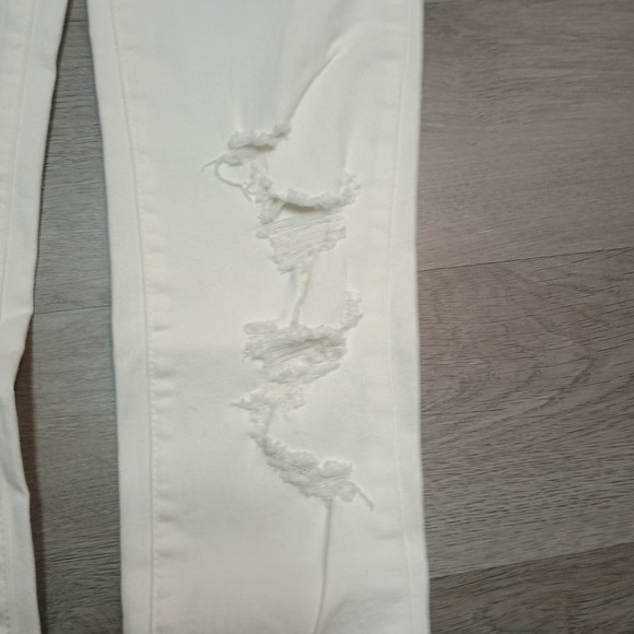 Nature Denim High Rise White Distressed Skinny Jeans Size 7/27 - Picture 5 of 8
